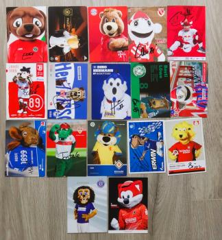 Maskottchen von Fußballvereinen - 17 Autogrammkarten