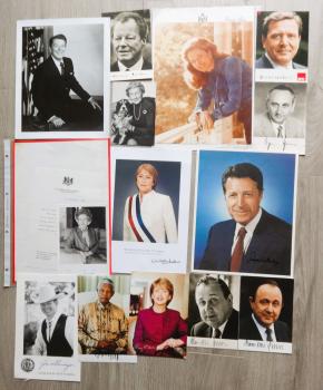 Politik - 12 Druckunterschriften u.a. Mandela, Reagan, M. Thatcher