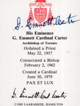 Carter (†), Kardinal Gerald Emmet - Erzbischof von Toronto
