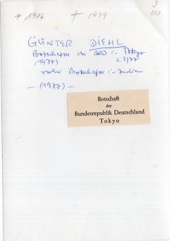 Preview: Diehl (†), Günter - ehem. Botschafter in Tokio