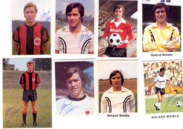 Eintracht Frankfurt (60er/70 Jahre) - 6 signierte Autogrammkarten
