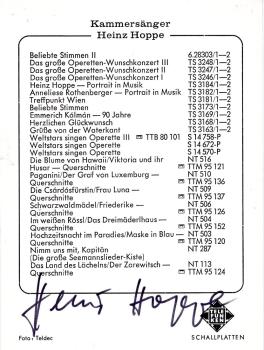 Hoppe (†), Heinz - Kammersänger