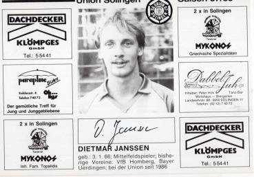 Janssen, Dietmar - Union Solingen (1987/88)