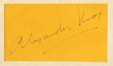 Knox (+), Alexander - selten