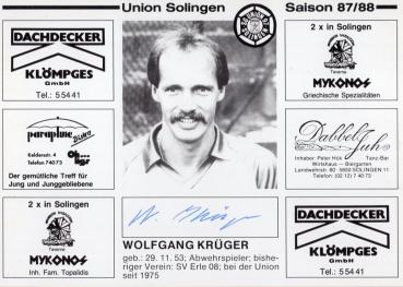Krüger, Wolfgang - Union Solingen (1987/88)