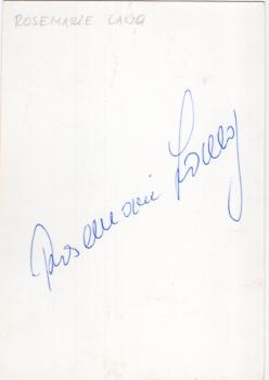 Lang (†), Rosemarie - Opernsängerin