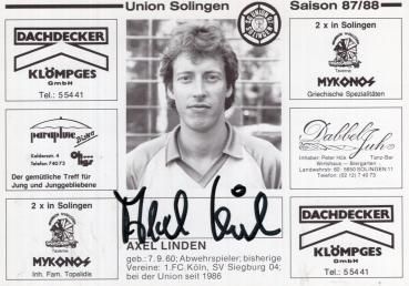 Linden, Axel - Union Solingen (1987/88)