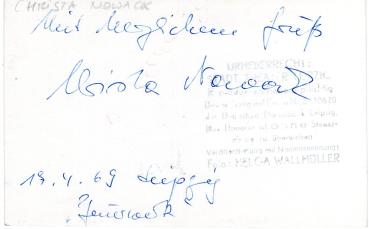 Nowak (†), Christa - Operettensängerin DDR