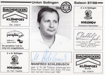 Schlebusch, Manfred - Union Solingen (1987/88)