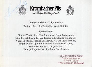 UDSSR Handball Nationalmannschaft der Damen - Olmypiasieger 1980 (1 Unterschrift)