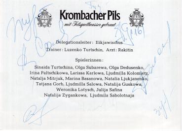 UDSSR Handball Nationalmannschaft der Damen - Olmypiasieger 1980 (7 Unterschriften)