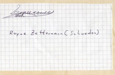Zetterman (S), Royne