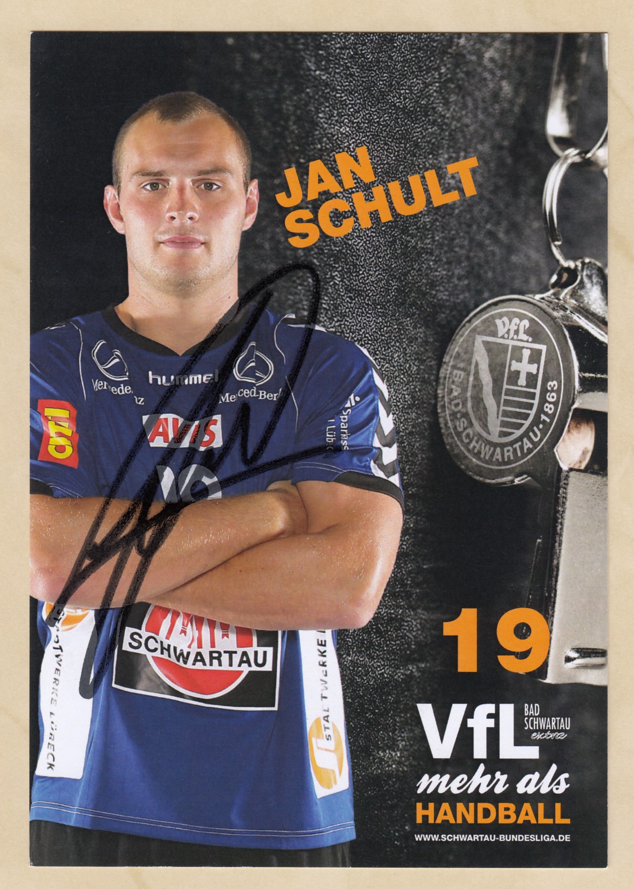 56504 Jan Schult VFL Bad Schwartau Handball original signierte Autogrammkarte 