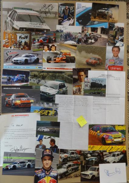 Motorsport Konvolut 56 Autogramme + 5 unsignierte Fotos