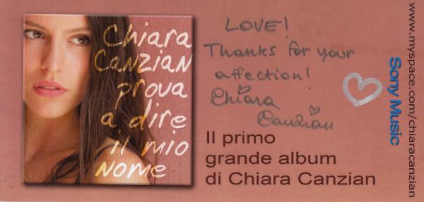 Canzian (I), Chiara
