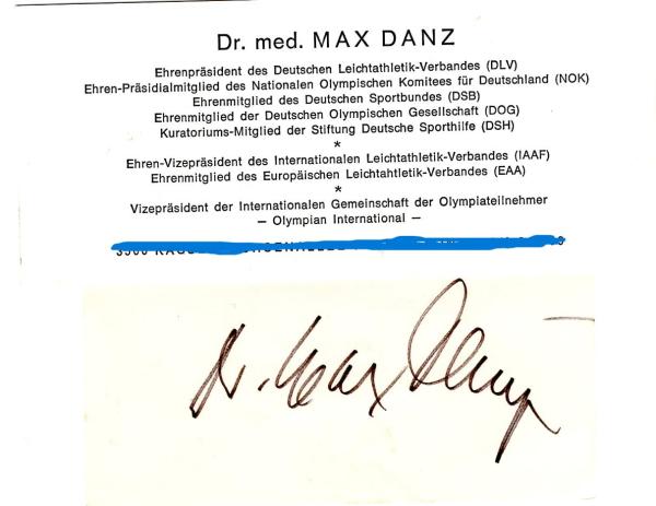 Danz (†), Dr. Max - ehem. DLV Vorsitzender