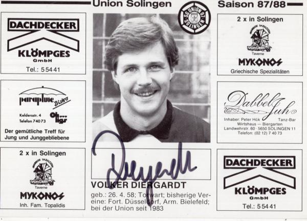 Diergardt, Volker - Union Solingen (1987/88)