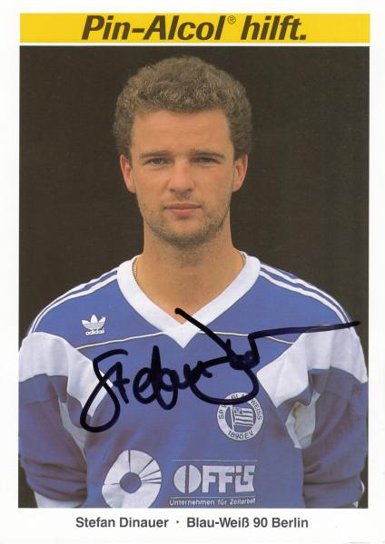 Carte Autographe Stefan Dinauer, Blau Weiss 90 Berlin, Signée Original, Allemagne