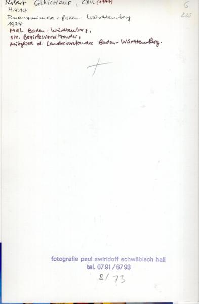 Gleichauf (†), Robert - ehem. Finanzminister von Baden-Württemberg