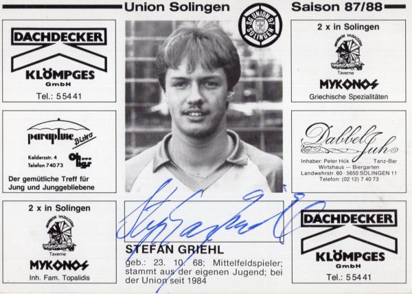 Griehl, Stefan - Union Solingen (1987/88)