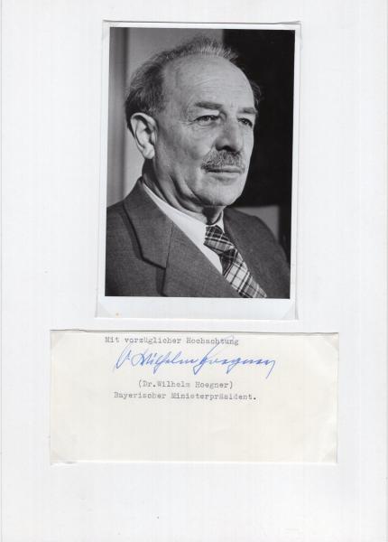 Hoegner (†), Dr. Wilhelm - ehem. bayerischer Ministerpräsident