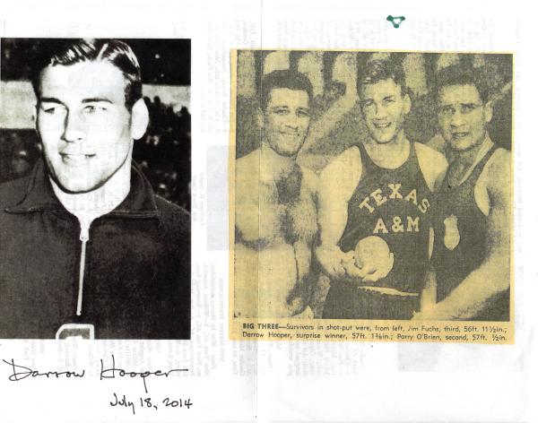 Hooper (†/USA), Darrow - Olympia Silber 1952 Kugelstossen