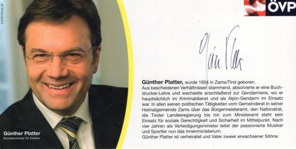 Platter, Günther - ehem. Innenminister von Österreich