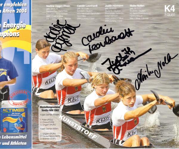 Kanurennsport - Programmheft mit 27 Unterschriften