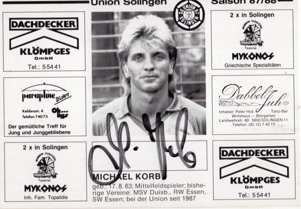 Korb, Michael - Union Solingen (1987/88)