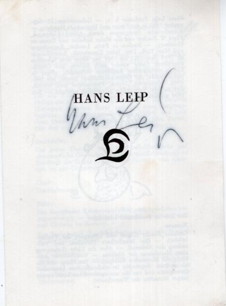 Leip (†), Hans - Verfasser des Liedtextes "Lili Marleen"