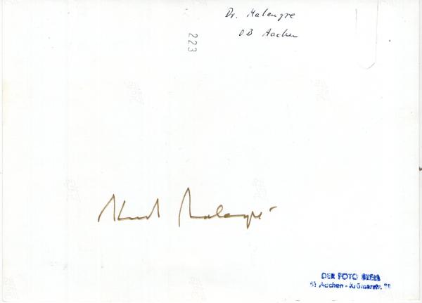 Malangre (†), Dr. Kurt - ehem. Oberbürgermeister von Aachen