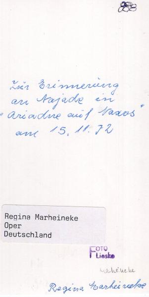 Marheineke (†), Regina - Opernsängerin