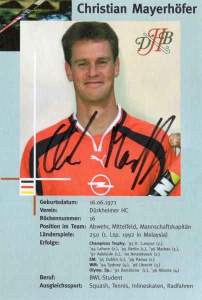 Mayerhöfer, Christian - Nationalmannschaft