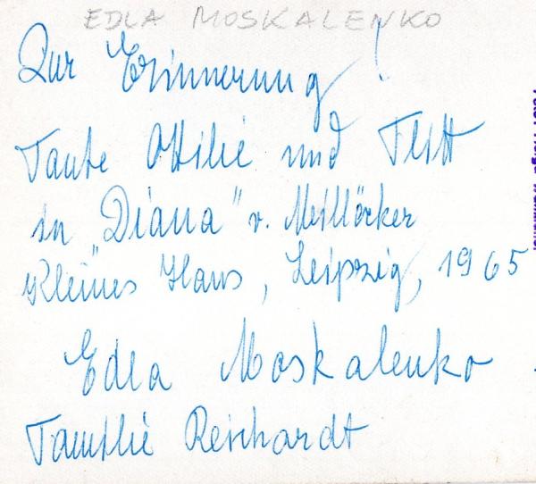 Moskalenko (†), Edla - Opernsängerin