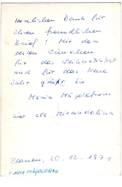 Mägdefrau, Maria