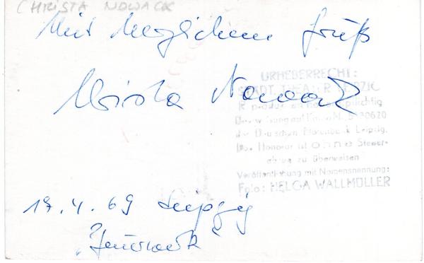 Nowak (†), Christa - Operettensängerin DDR