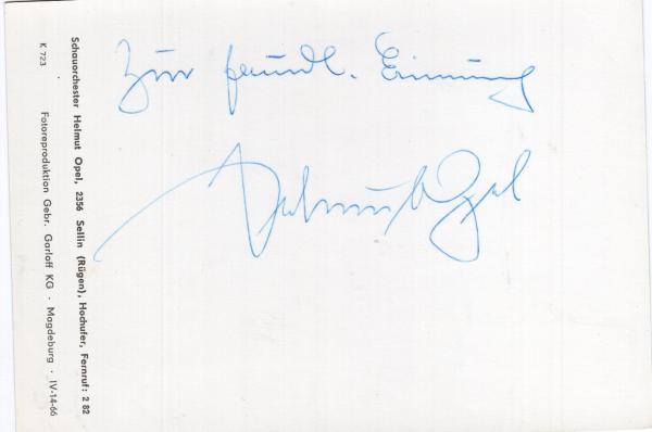 Opel, Helmut - Schauorchester Rostock