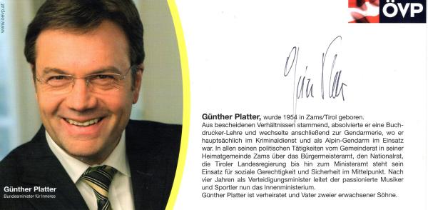 Platter, Günther - ehem. Innenminister von Österreich