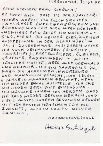 Schlegel, Heinz - Zeitgenösischer Maler