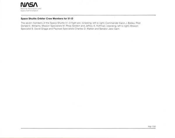 Seddon, M.Rhea - Space Shuttle 51-D