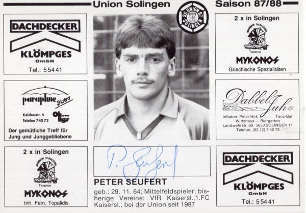Seufert, Peter - Union Solingen (1987/88)