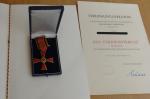 Lübke (†), Heinrich - signierte Urkunde + Bundesverdienstkreuz