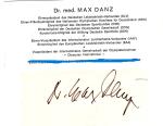 Danz (†), Dr. Max - ehem. DLV Vorsitzender